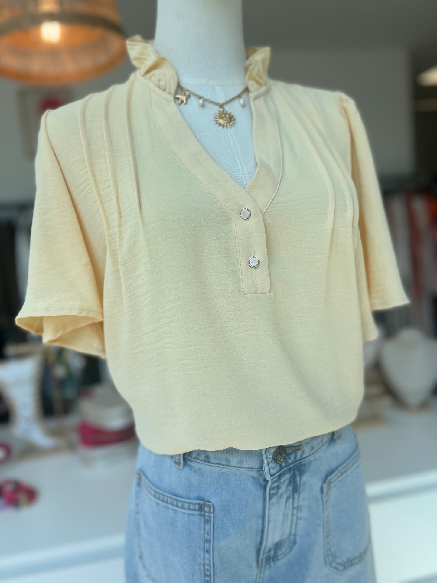 BLOUSE ROMANE JAUNE