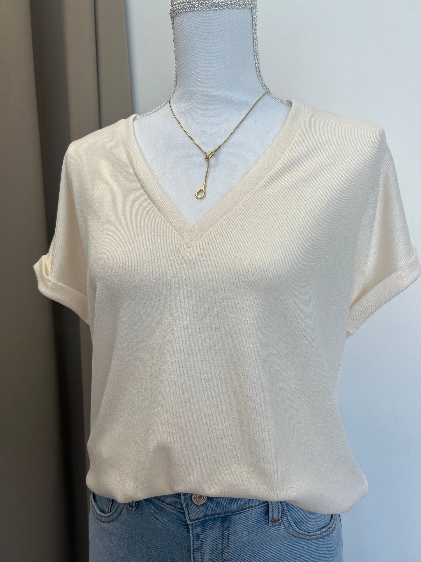 T-SHIRT BIANCA CREME