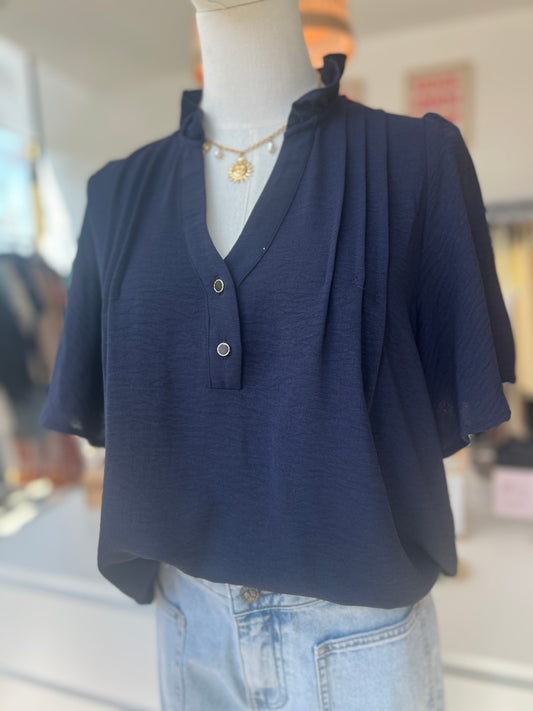 BLOUSE ROMANE BLEU